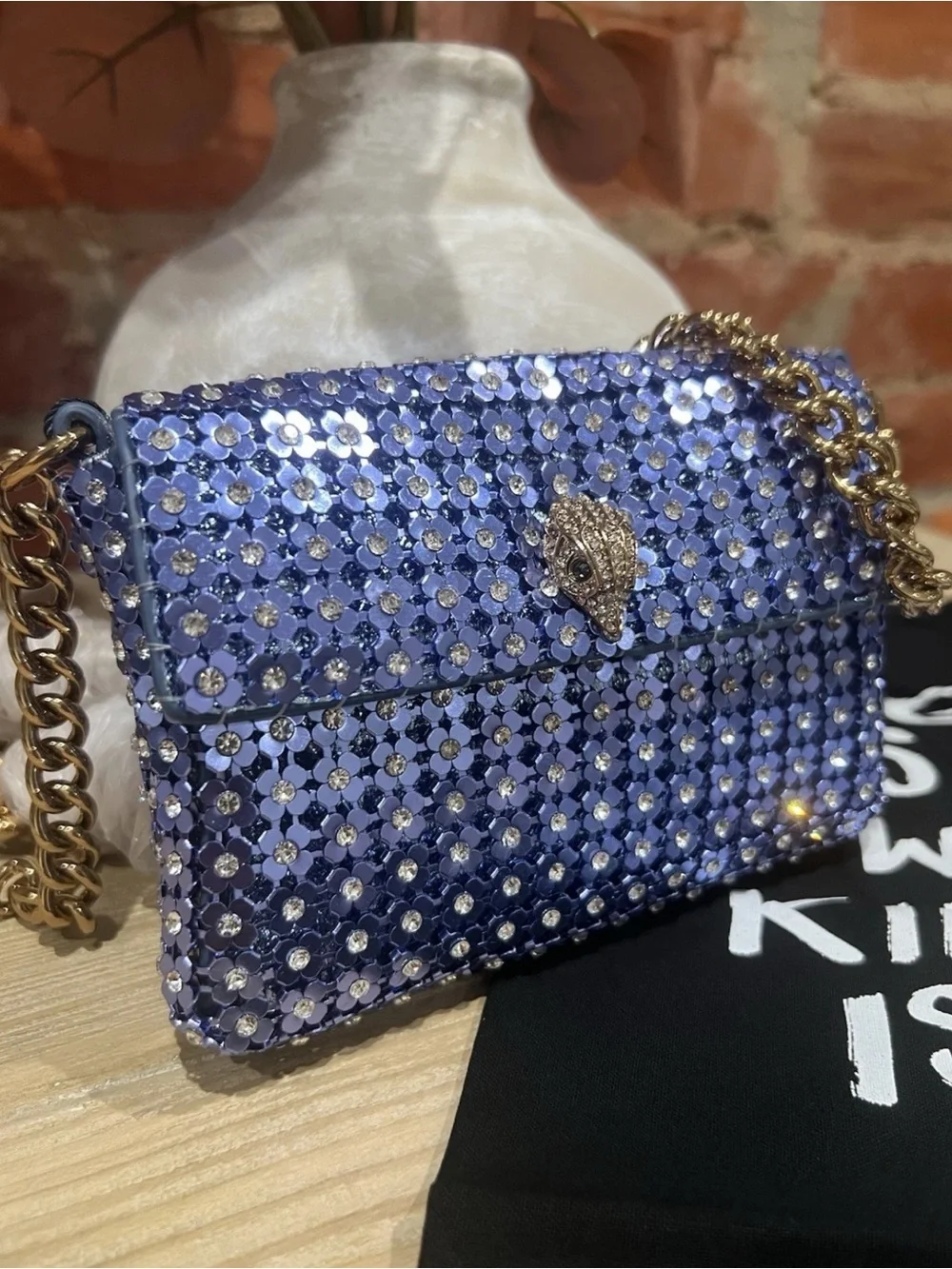 NWT Kurt Geiger Mini Crystal Flower Party Crossbody Bag - Picture 7 of 13